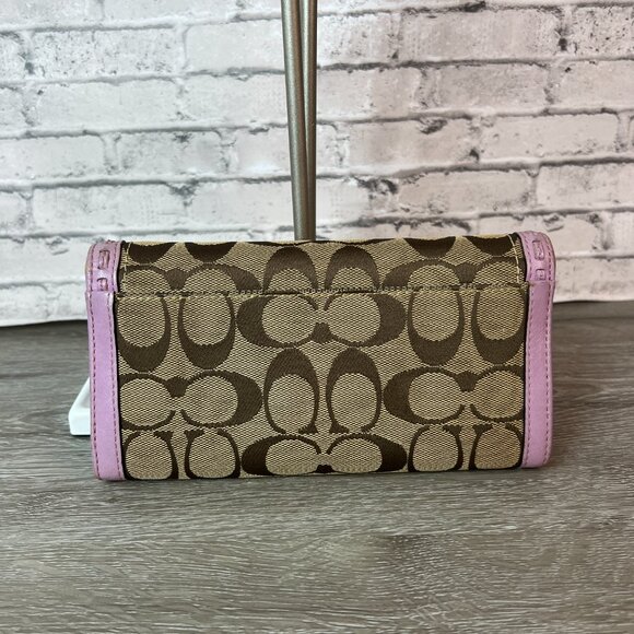 Coach Soho Coach Pink and Brown Clutch with Signature Monogram Wallet - Picture 2 of 6
